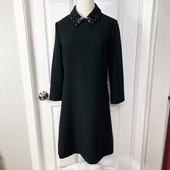 Kate Spade | Jeweled Collar Dress | Black | Sz 8 - Picture 1 of 8